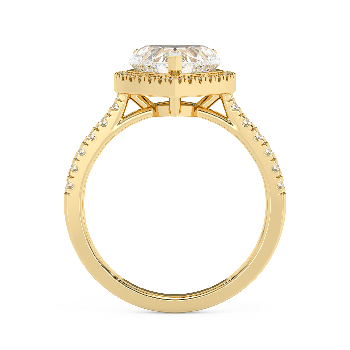 Emerald Solitaire Lab Grown Diamond Engagement Ring
