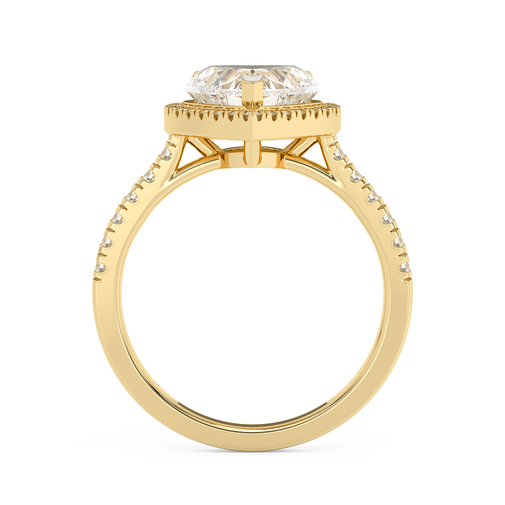 Emerald Solitaire Lab Grown Diamond Engagement Ring