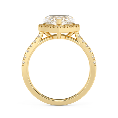Emerald Solitaire Lab Grown Diamond Engagement Ring