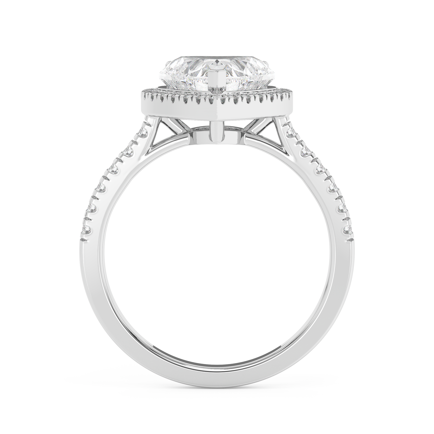 Emerald Solitaire Lab Grown Diamond Engagement Ring