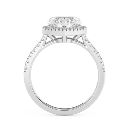 Emerald Solitaire Lab Grown Diamond Engagement Ring