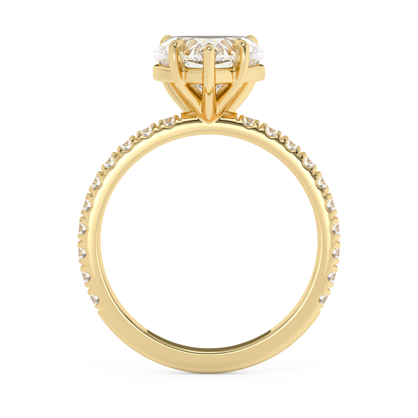 Emerald Solitaire Lab Grown Diamond Engagement Ring