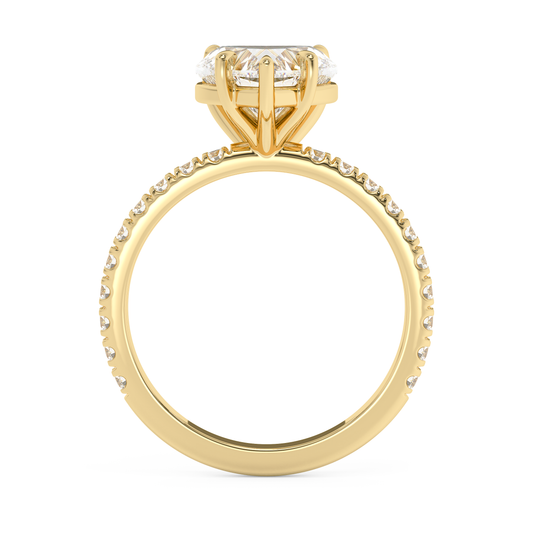 Emerald Solitaire Lab Grown Diamond Engagement Ring