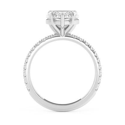 Emerald Solitaire Lab Grown Diamond Engagement Ring
