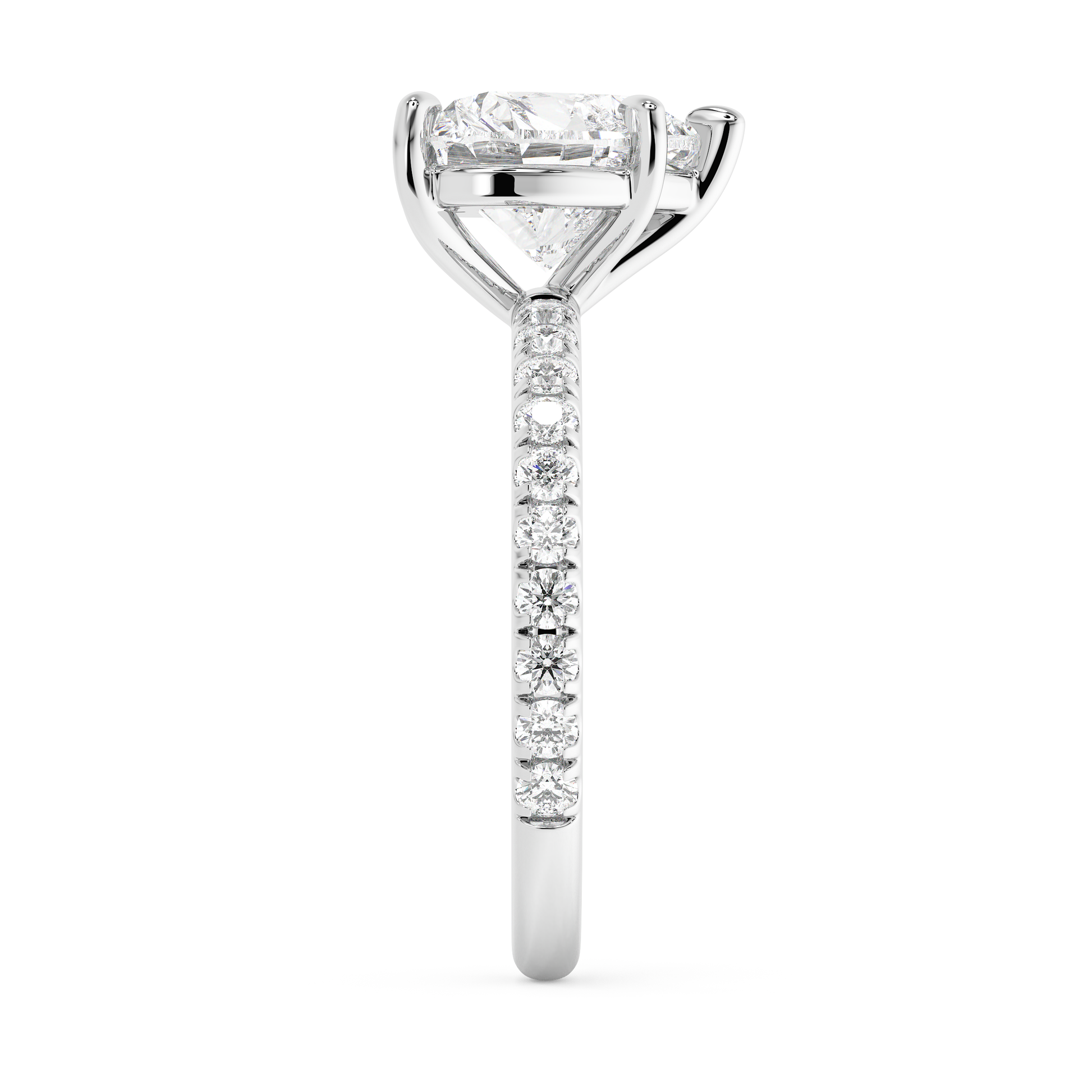 Emerald Solitaire Lab Grown Diamond Engagement Ring
