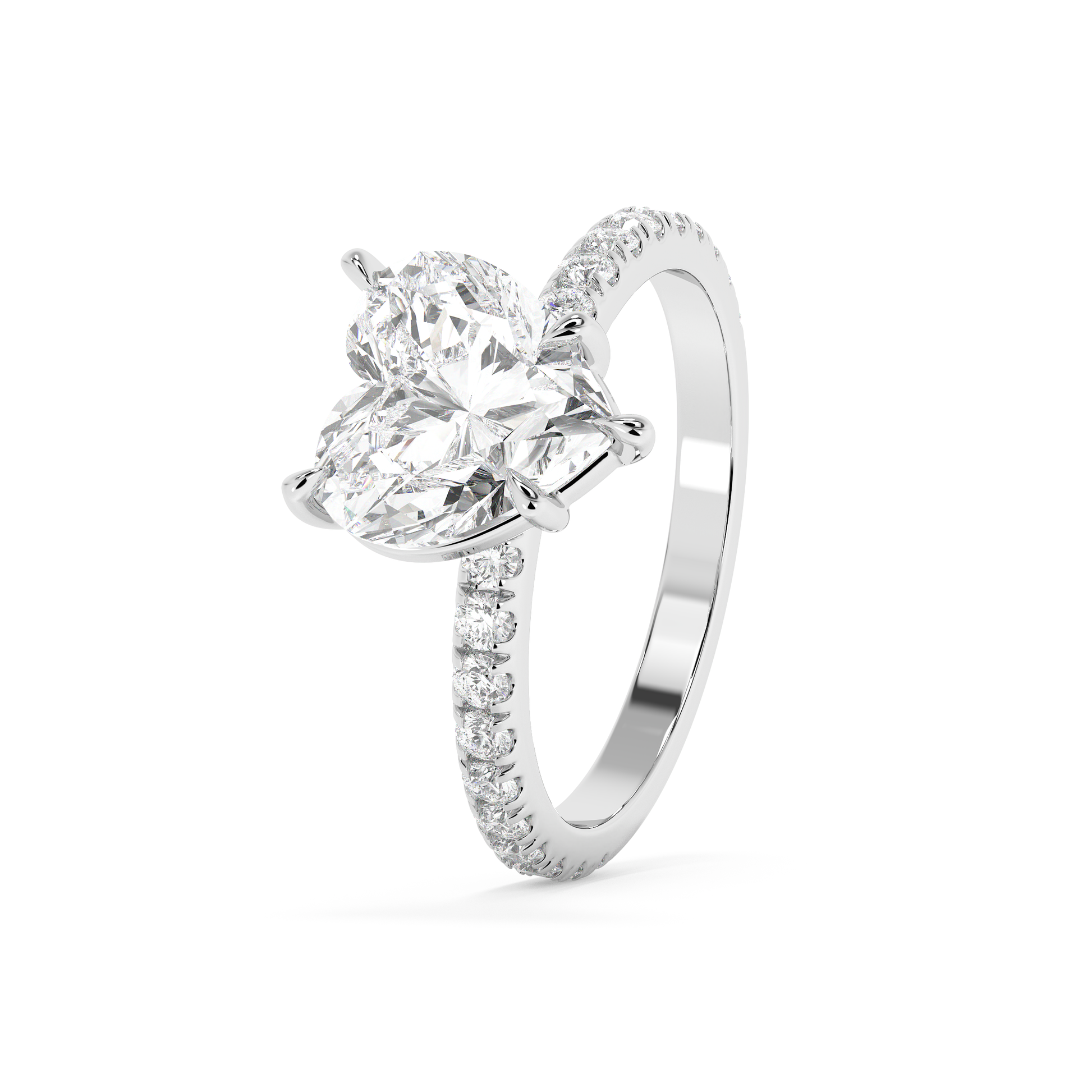 Emerald Solitaire Lab Grown Diamond Engagement Ring