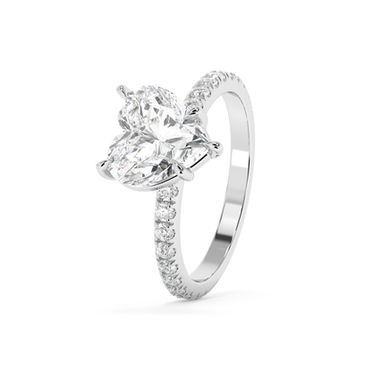 Emerald Solitaire Lab Grown Diamond Engagement Ring