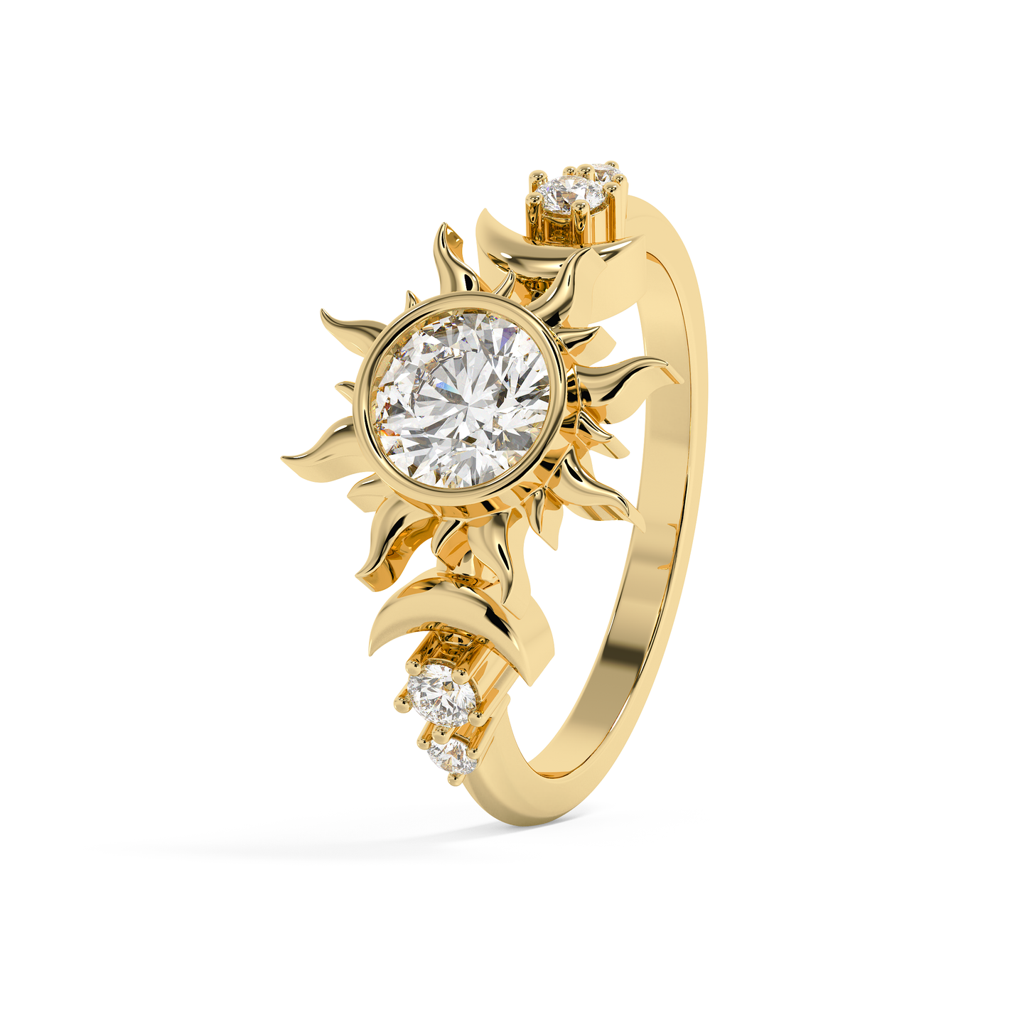 Emerald Solitaire Lab Grown Diamond Engagement Ring