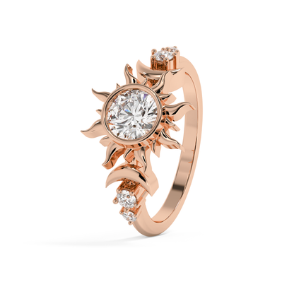 Emerald Solitaire Lab Grown Diamond Engagement Ring