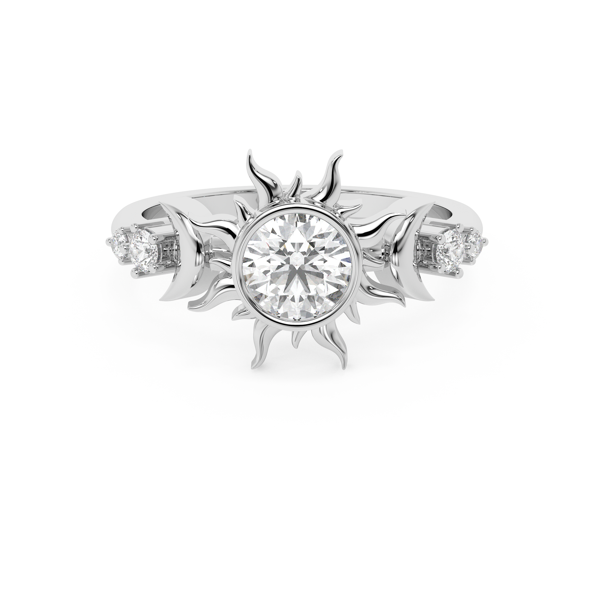 Emerald Solitaire Lab Grown Diamond Engagement Ring