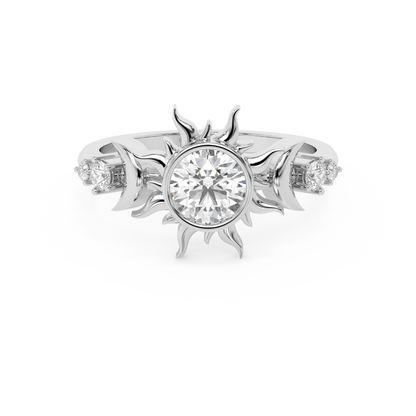 Emerald Solitaire Lab Grown Diamond Engagement Ring