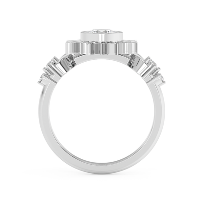 Emerald Solitaire Lab Grown Diamond Engagement Ring