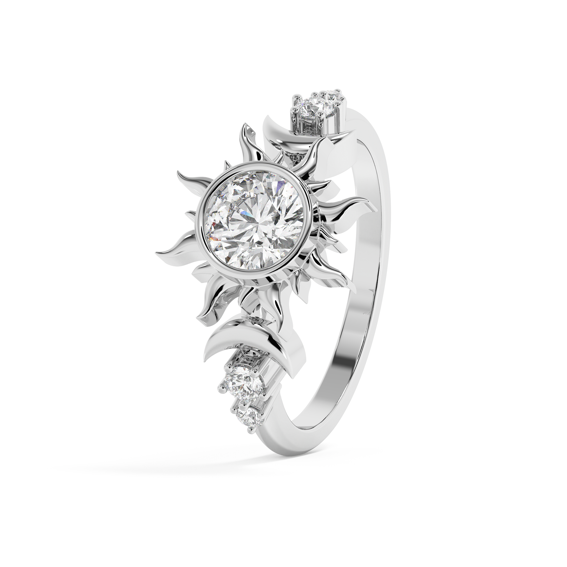 Emerald Solitaire Lab Grown Diamond Engagement Ring