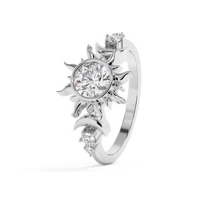 Emerald Solitaire Lab Grown Diamond Engagement Ring