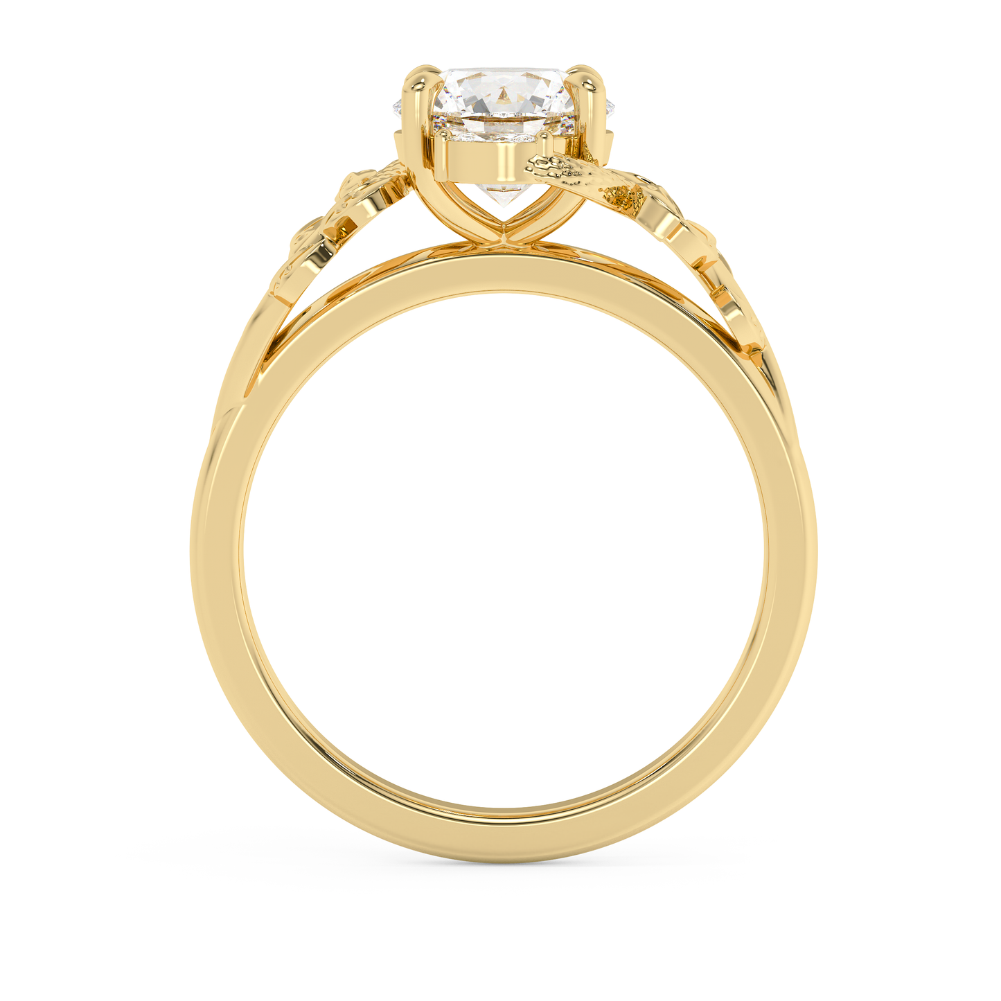 Emerald Solitaire Lab Grown Diamond Engagement Ring