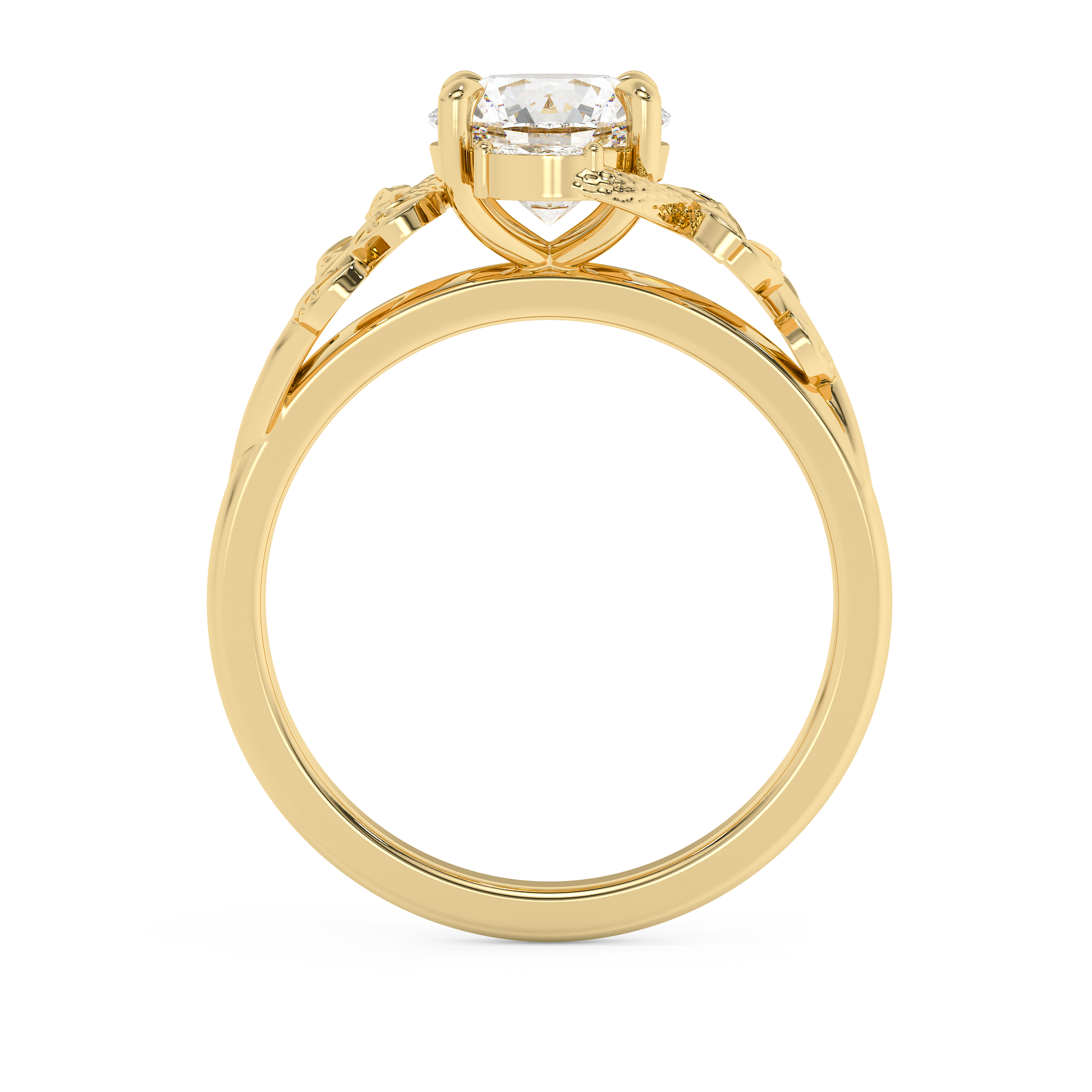 Emerald Solitaire Lab Grown Diamond Engagement Ring