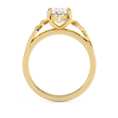 Emerald Solitaire Lab Grown Diamond Engagement Ring