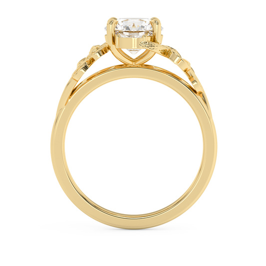 Emerald Solitaire Lab Grown Diamond Engagement Ring