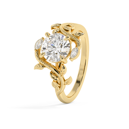 Emerald Solitaire Lab Grown Diamond Engagement Ring