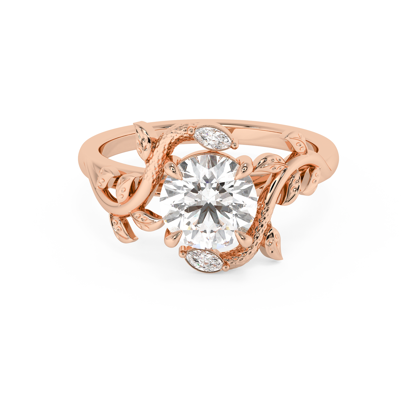 Emerald Solitaire Lab Grown Diamond Engagement Ring