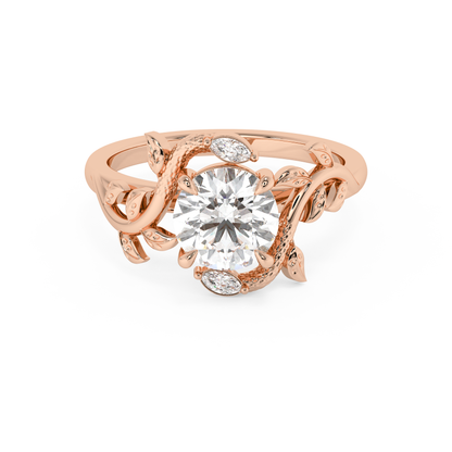 Emerald Solitaire Lab Grown Diamond Engagement Ring
