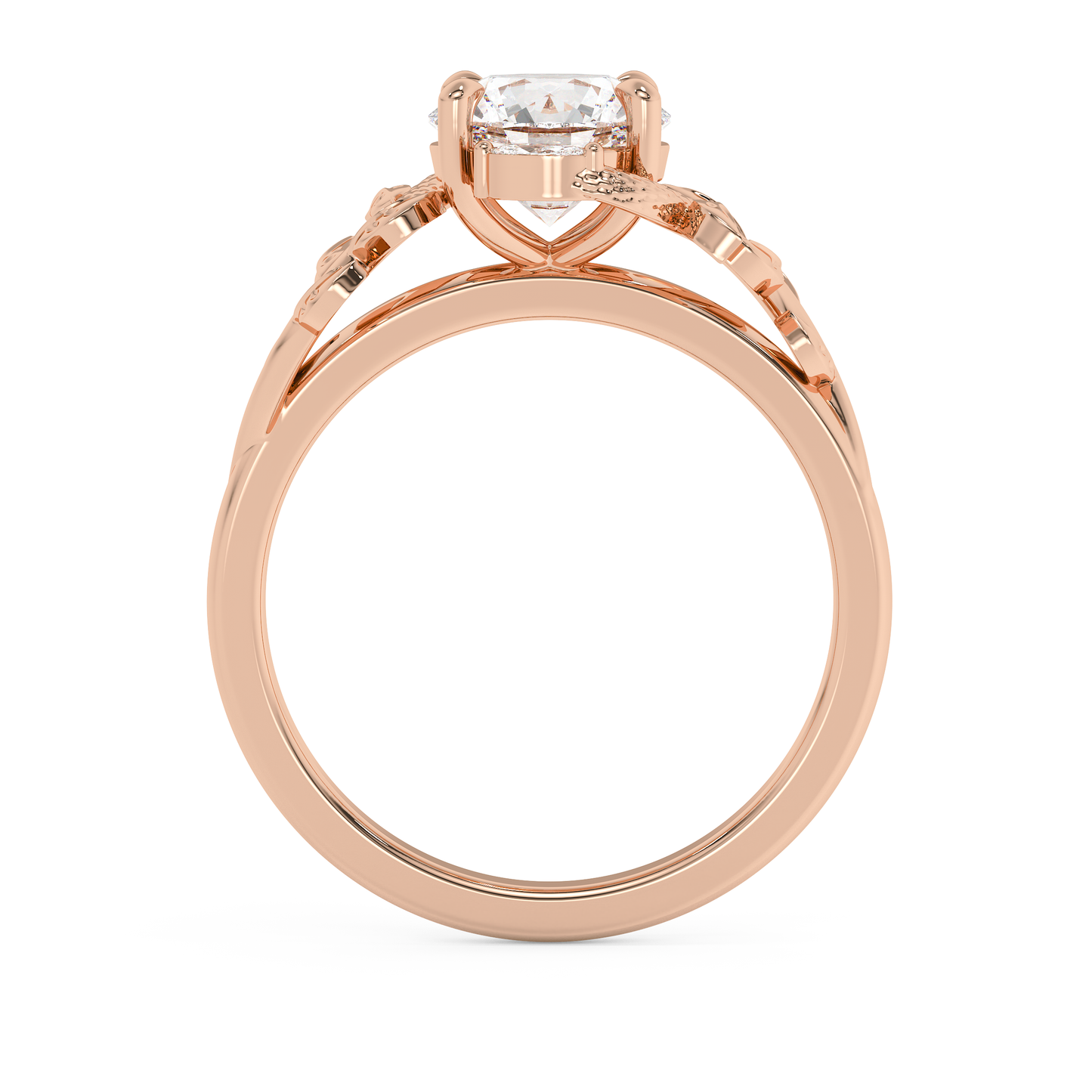 Emerald Solitaire Lab Grown Diamond Engagement Ring