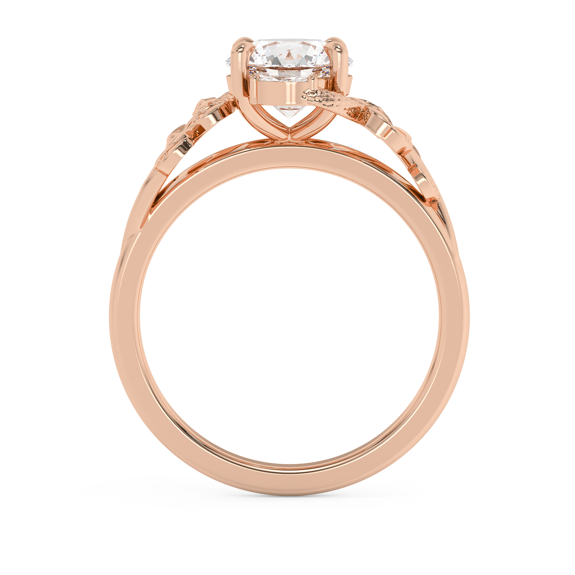 Emerald Solitaire Lab Grown Diamond Engagement Ring