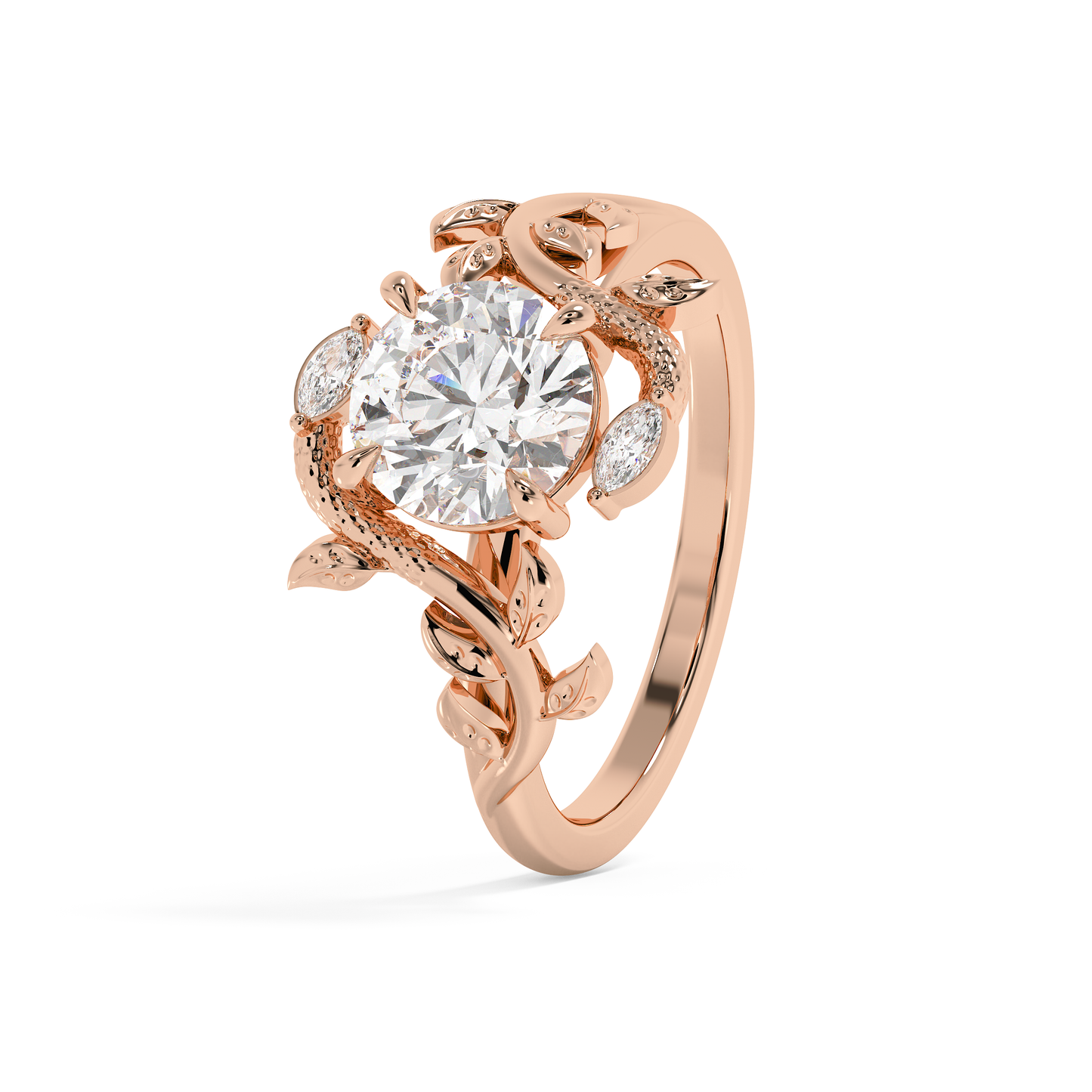 Emerald Solitaire Lab Grown Diamond Engagement Ring