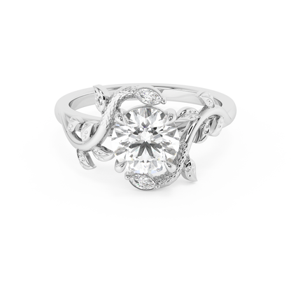 Emerald Solitaire Lab Grown Diamond Engagement Ring