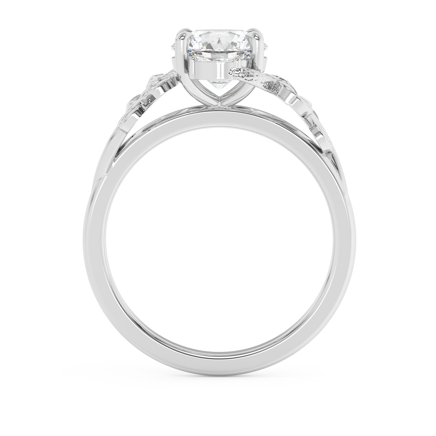Emerald Solitaire Lab Grown Diamond Engagement Ring