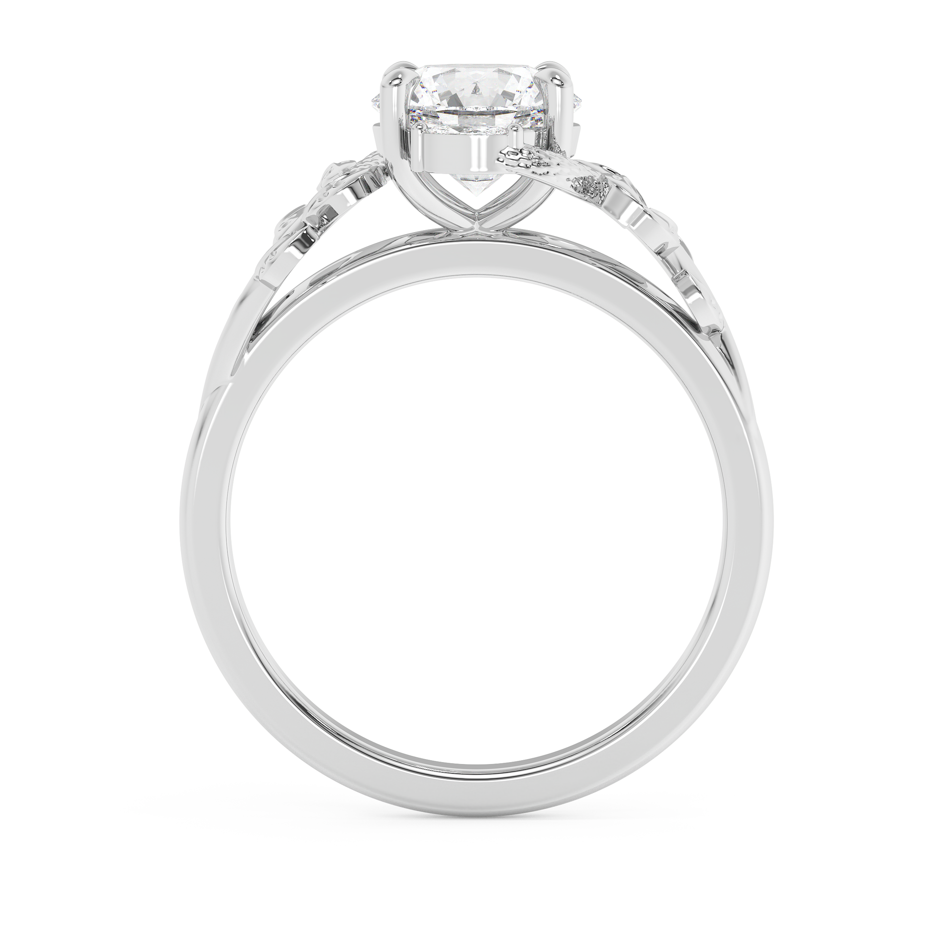 Emerald Solitaire Lab Grown Diamond Engagement Ring
