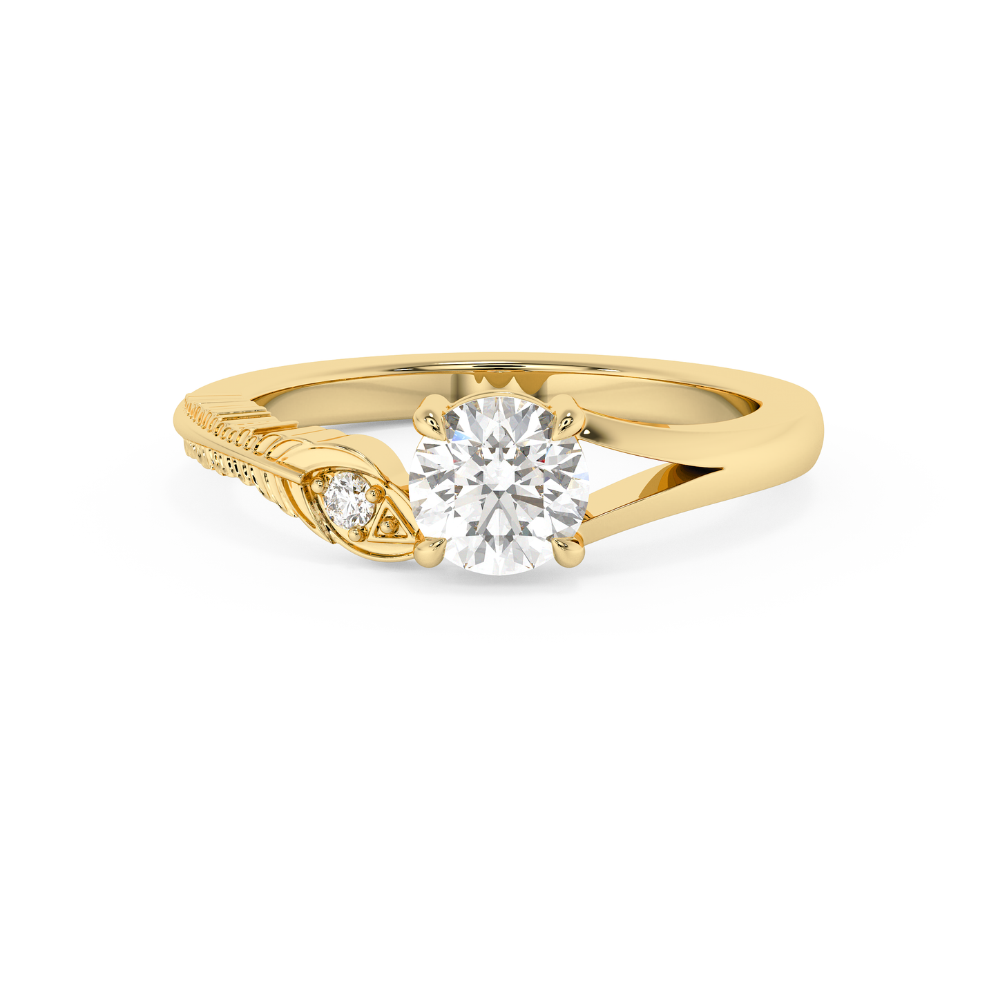 Emerald Solitaire Lab Grown Diamond Engagement Ring