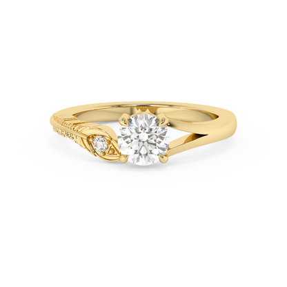 Emerald Solitaire Lab Grown Diamond Engagement Ring