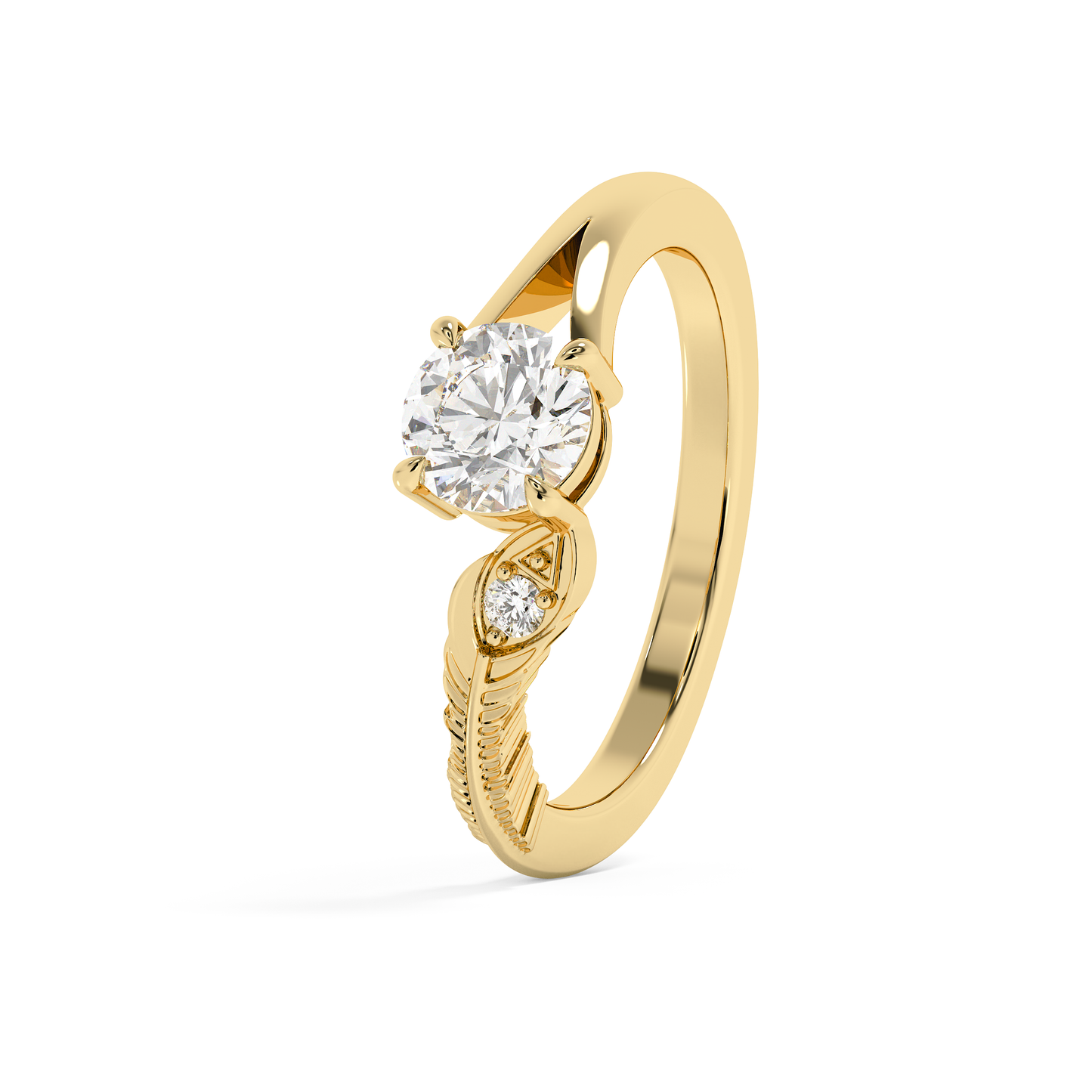 Emerald Solitaire Lab Grown Diamond Engagement Ring