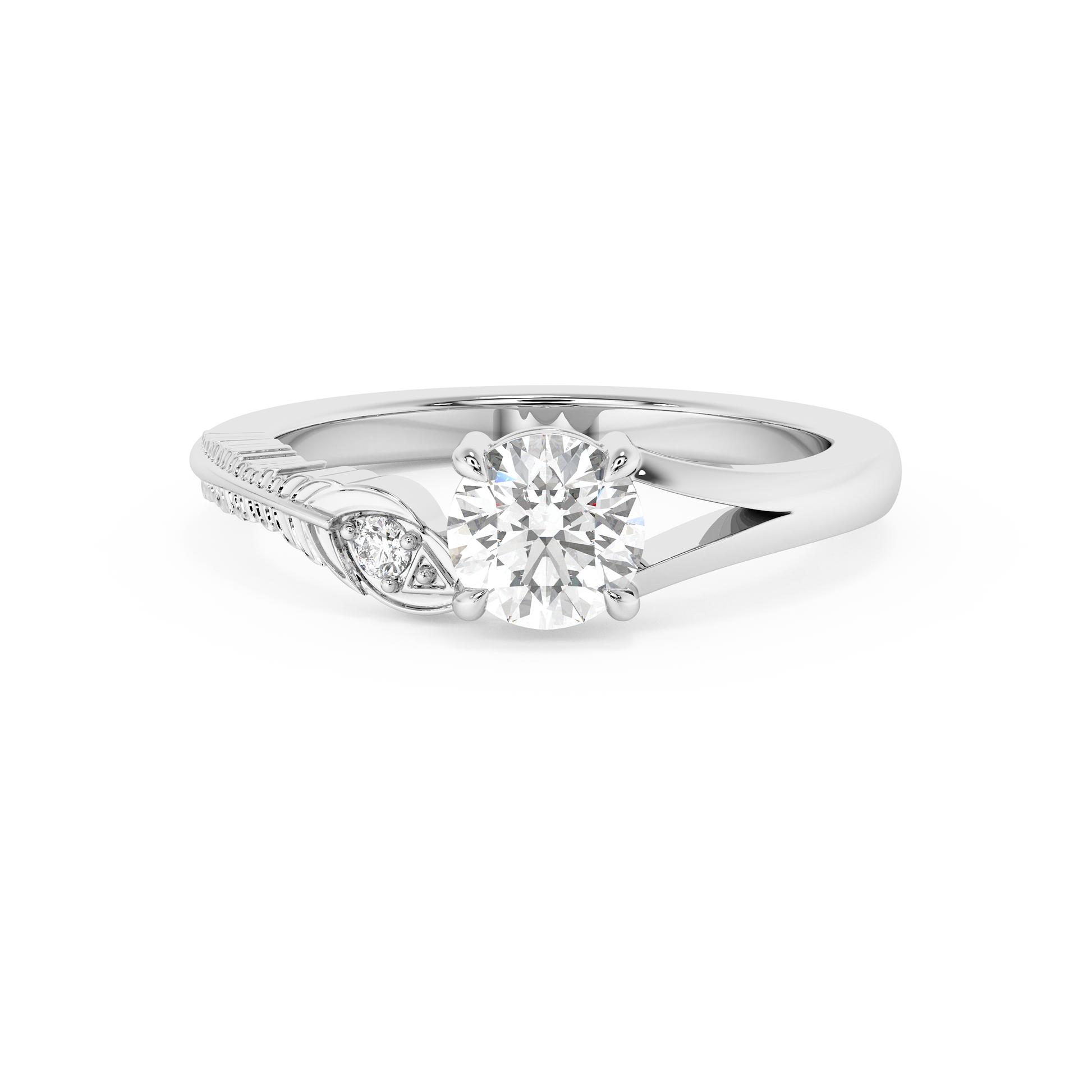Emerald Solitaire Lab Grown Diamond Engagement Ring