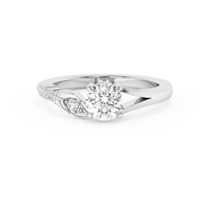 Emerald Solitaire Lab Grown Diamond Engagement Ring