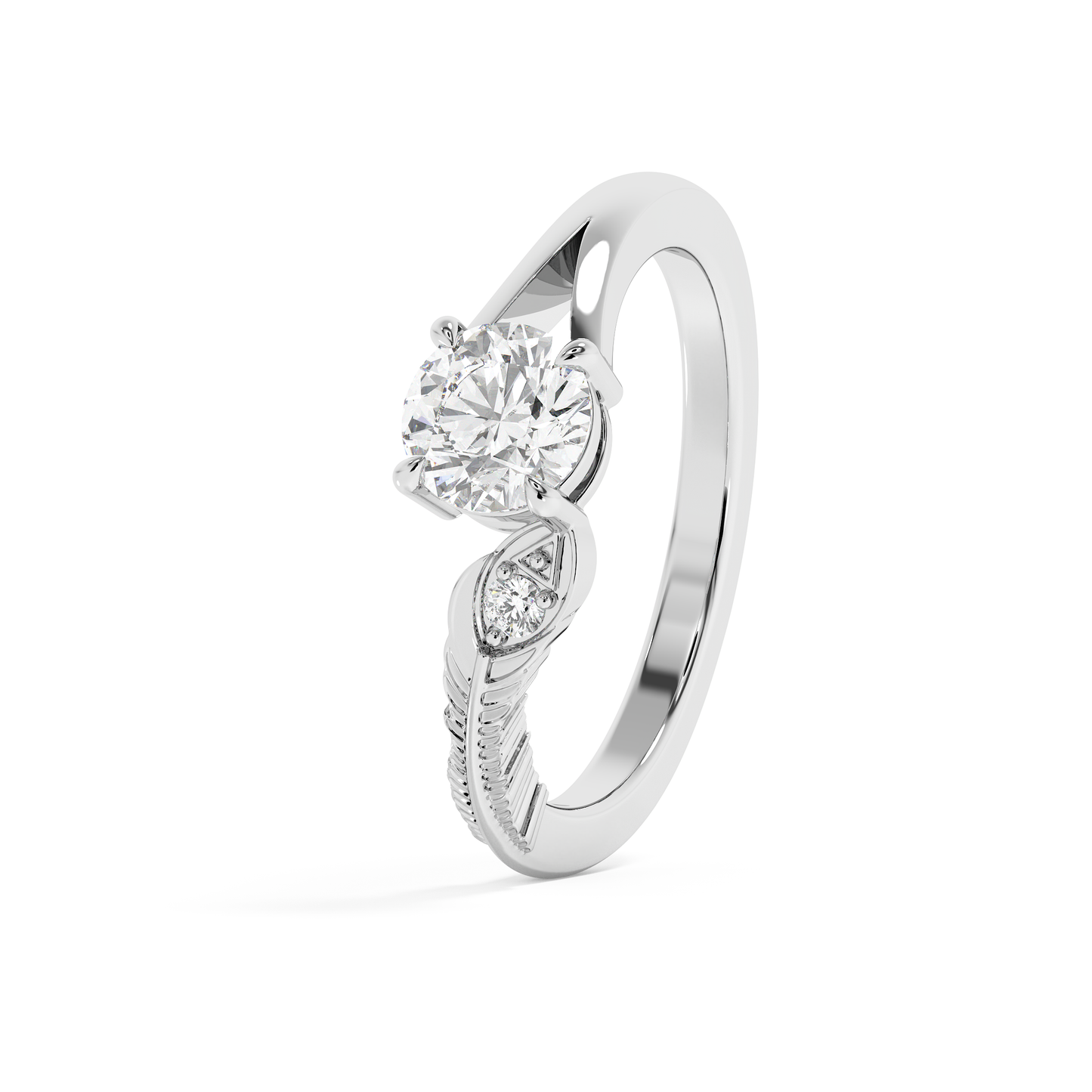 Emerald Solitaire Lab Grown Diamond Engagement Ring