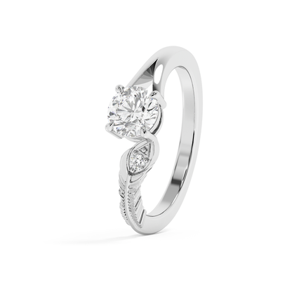 Emerald Solitaire Lab Grown Diamond Engagement Ring