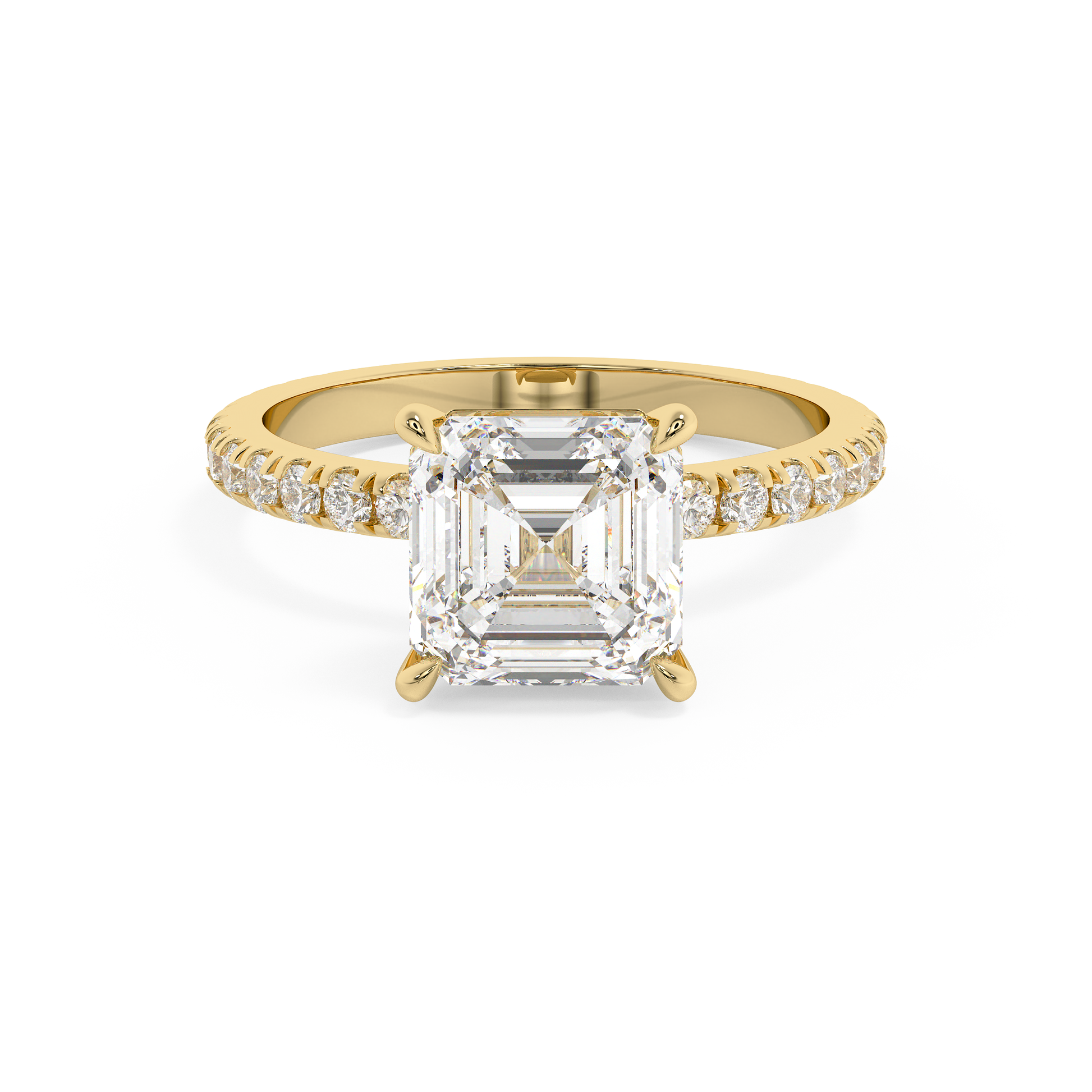 Emerald Solitaire Lab Grown Diamond Engagement Ring