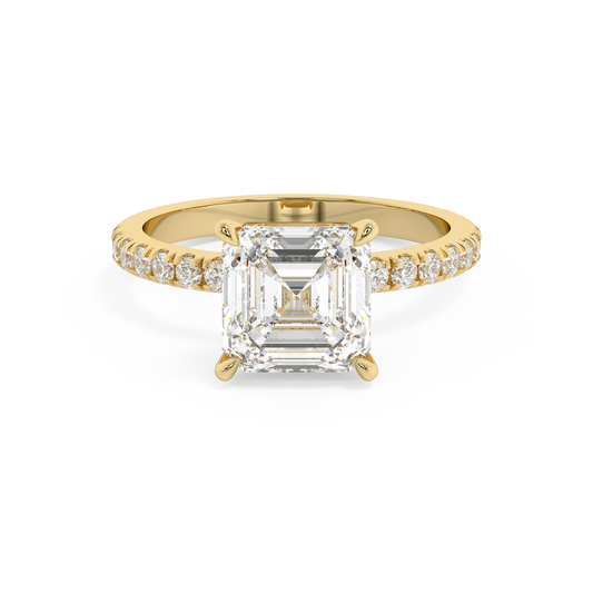 Emerald Solitaire Lab Grown Diamond Engagement Ring