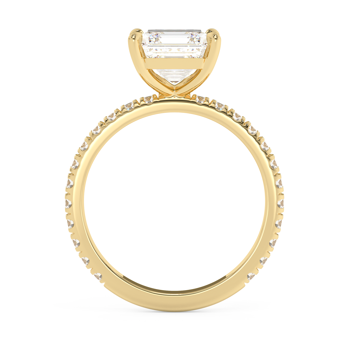 Emerald Solitaire Lab Grown Diamond Engagement Ring