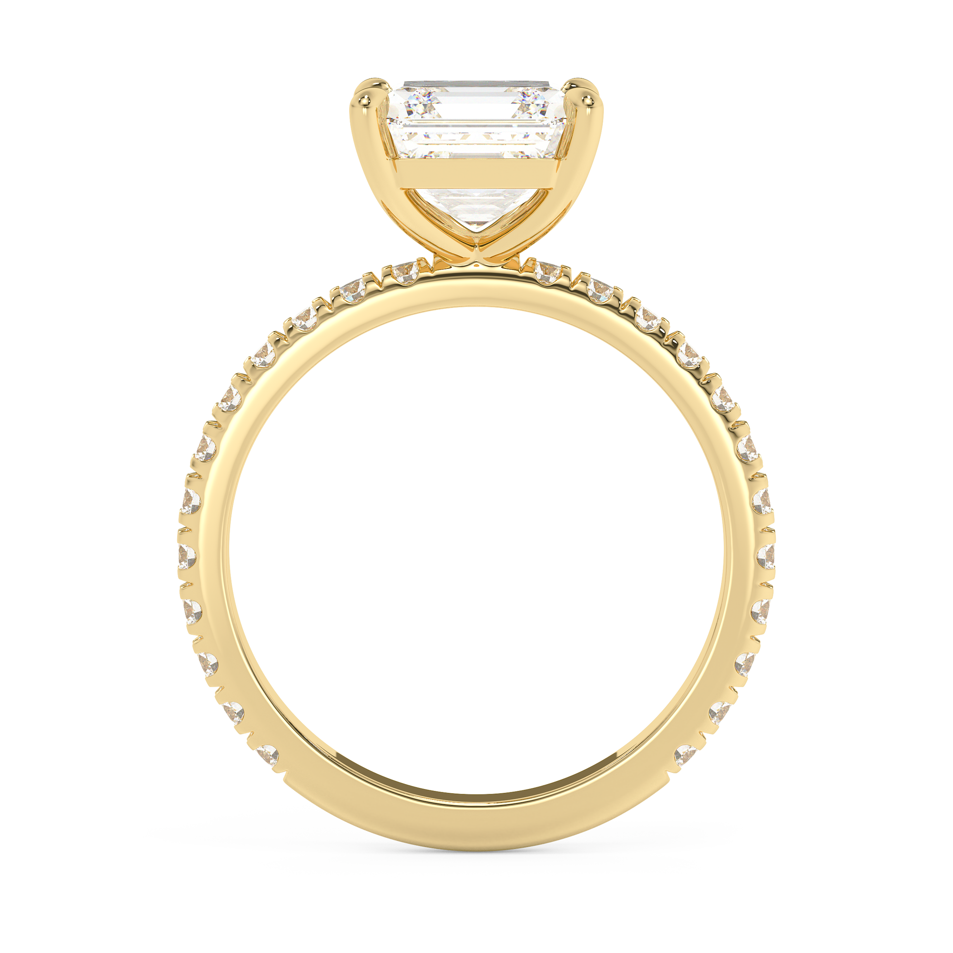 Emerald Solitaire Lab Grown Diamond Engagement Ring