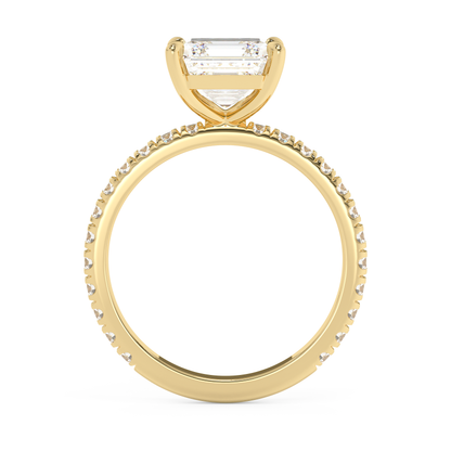 Emerald Solitaire Lab Grown Diamond Engagement Ring