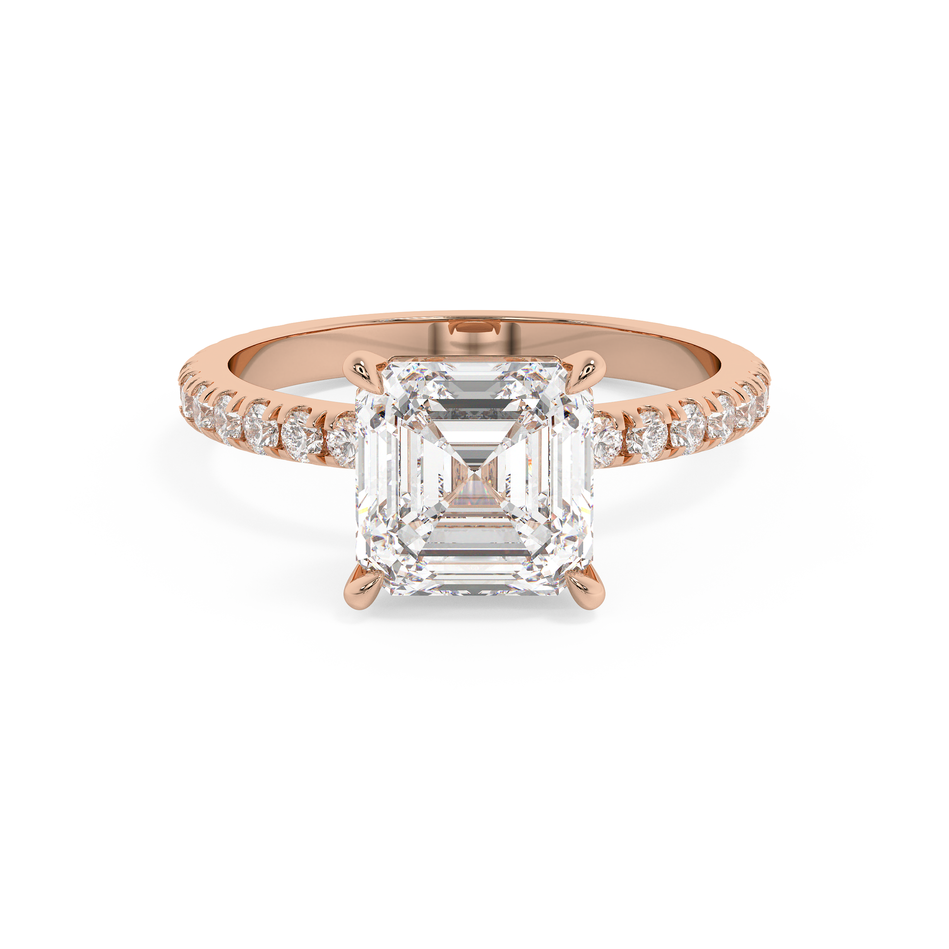 Emerald Solitaire Lab Grown Diamond Engagement Ring