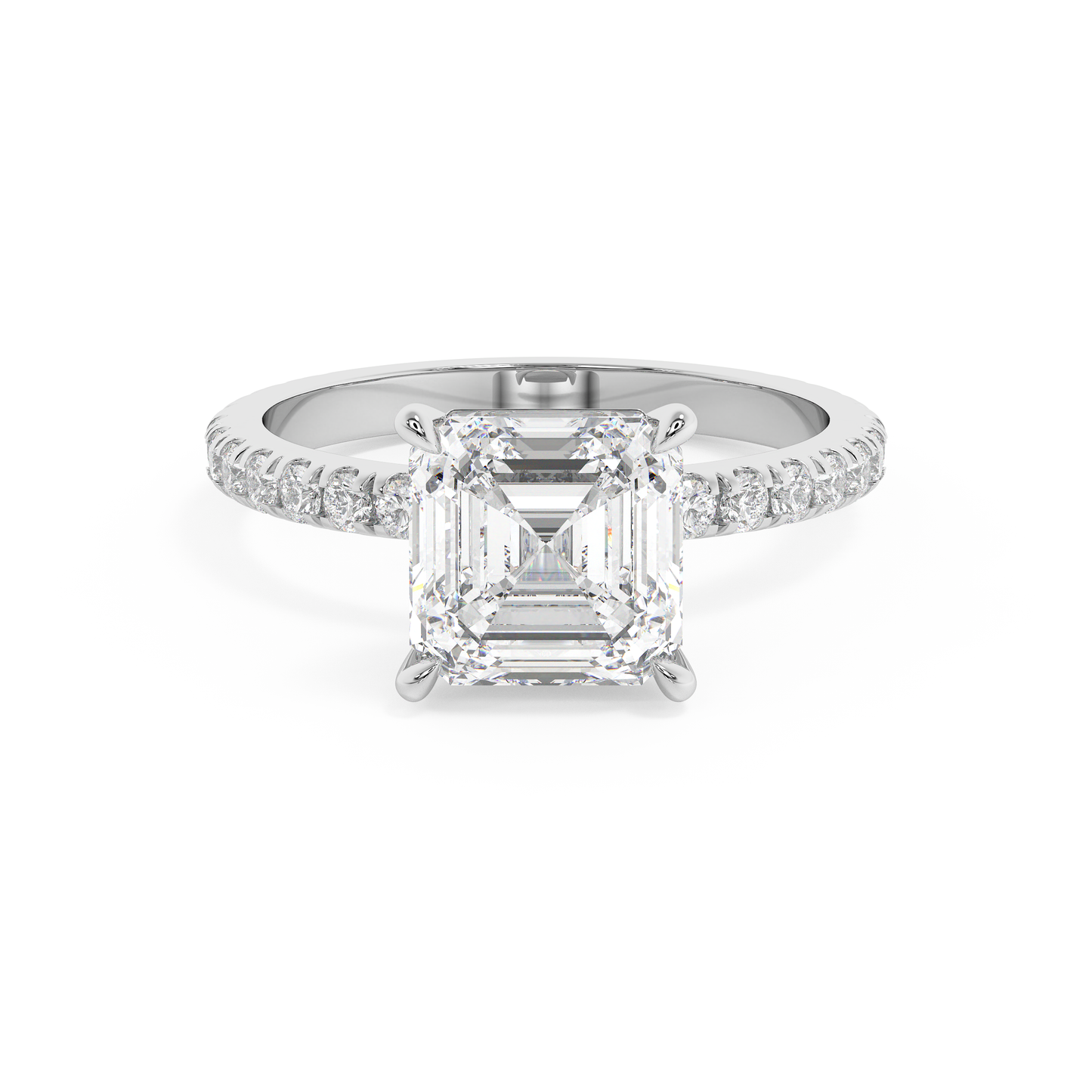 Emerald Solitaire Lab Grown Diamond Engagement Ring