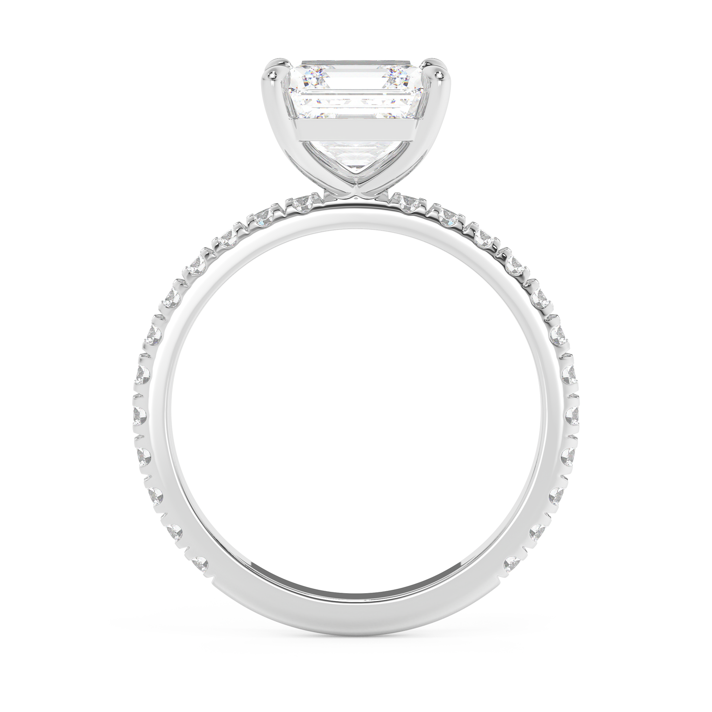 Emerald Solitaire Lab Grown Diamond Engagement Ring