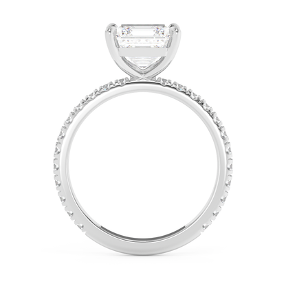 Emerald Solitaire Lab Grown Diamond Engagement Ring