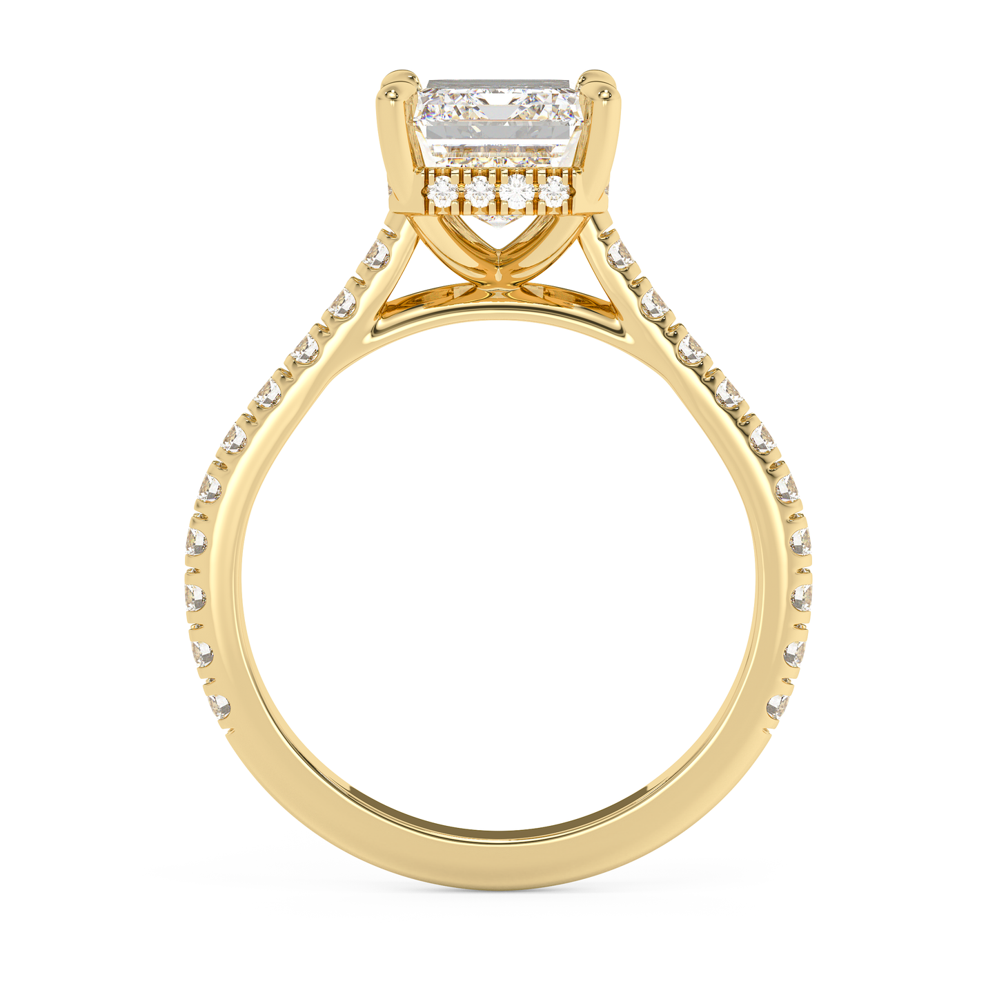 Emerald Solitaire Lab Grown Diamond Engagement Ring