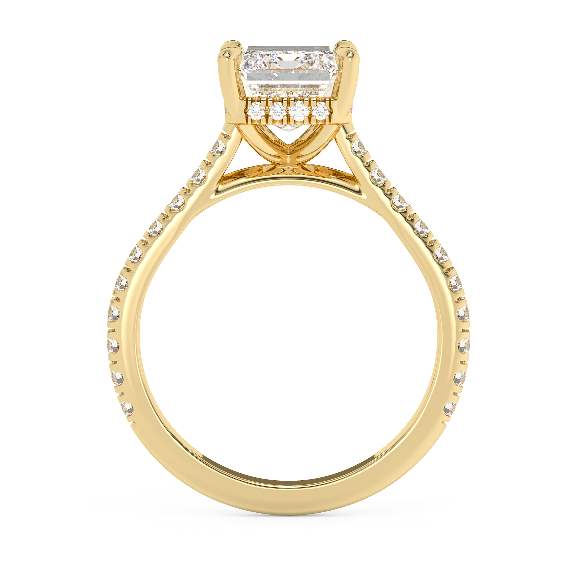 Emerald Solitaire Lab Grown Diamond Engagement Ring