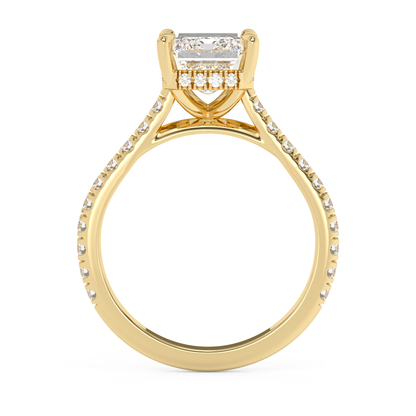 Emerald Solitaire Lab Grown Diamond Engagement Ring